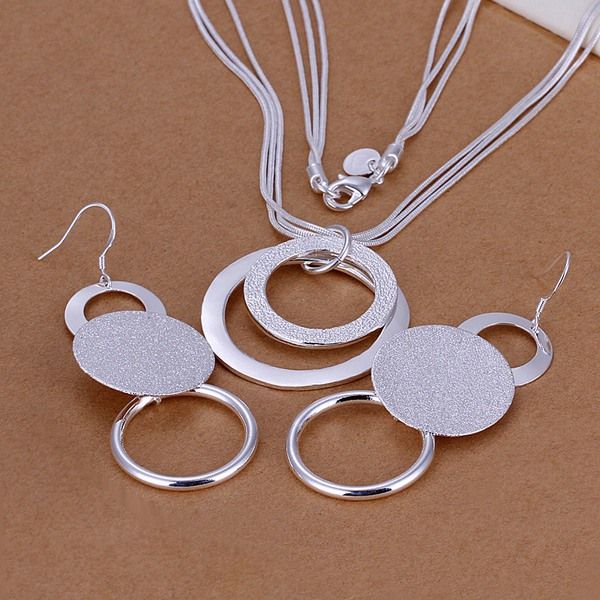 

dmss017,new sales women's sterling silver plated jewelry set,high grade 925 silver plate neckace earring set
