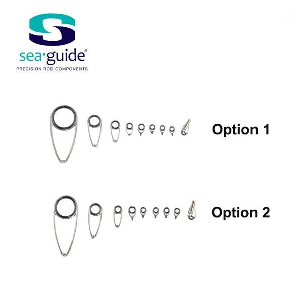 

boat fishing rods seaguide 9pcs/set spinning guide set stainless steel frame rod building component diy pole repair accessory