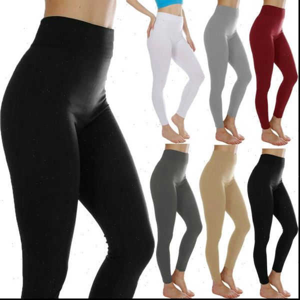 

autumn winter fashion womens leggings high waist fitness workout push up running gym trousers solid elastic pants, Black
