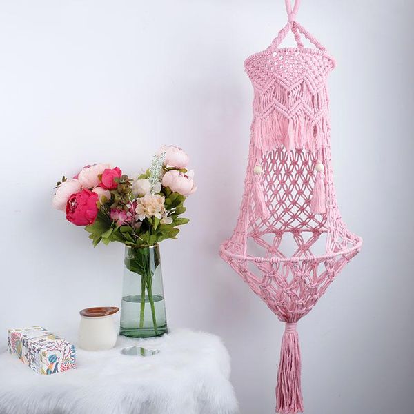 

cat beds & furniture hand-woven cotton rope pet litter tapestry four seasons universal bed hammock swing hanging basket pink color pendant