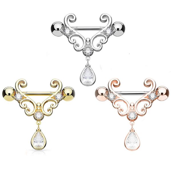 

water drop nipple jewelry popular zircon puncture jewelry