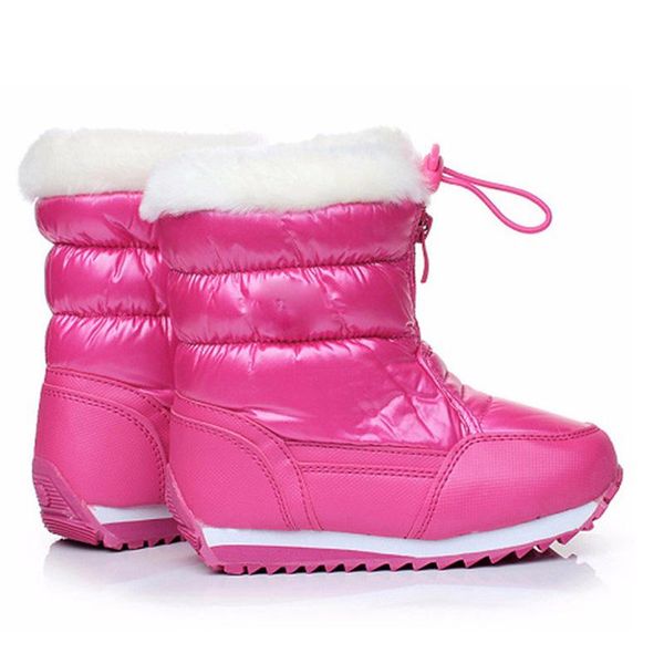 

warm kids girls snow boots waterproof winter shoes children plush lining for skidproof clearance sale, Black;grey