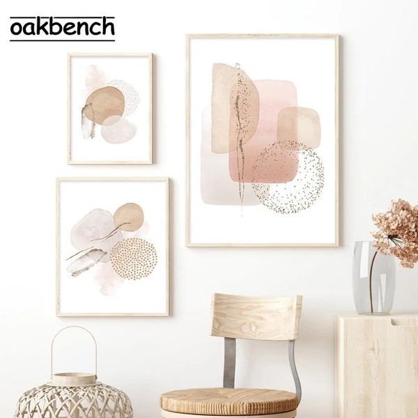 

paintings boho poster geometric canvas painting pink beige art prints abstract posters modern print nordic wall pictures living room decor