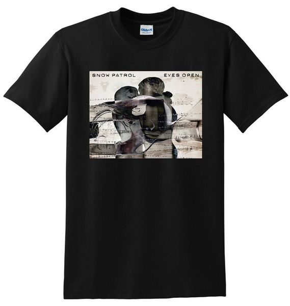 

snow patrol t shirt eyes open vinyl cd cover small medium large or xl, White;black
