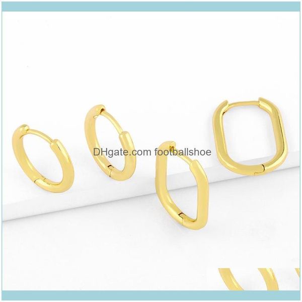 

charm jewelrydesigners korean smooth love ins minimalist geometric oval rings female ear buckle gold plated earrings erw06 drop delivery 202, Golden