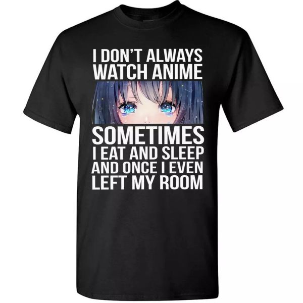 

funny anime t-shirt gifts for teen girls women i don't always watch anime tee, White;black