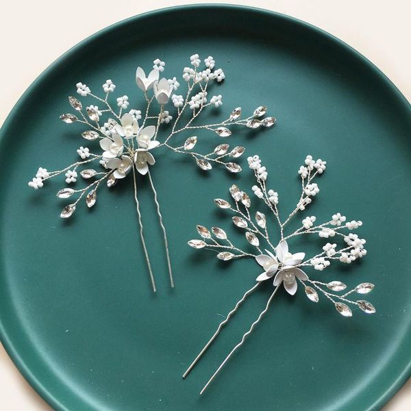 

hair clips & barrettes fashion wedding gold silver color crystal pearl rhinestone hairpins stick bridesmaid tiara bridal, Golden;silver