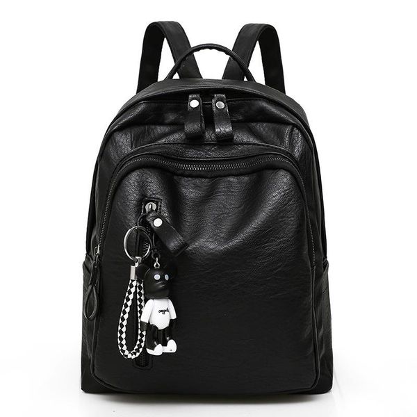 

backpack creative women's casual simple zipper pu travel wear-resistant waterproof female