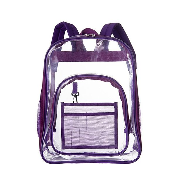 

women clear transparent pvc bag backpack for girls students see through bookbag knapsack casual daypack backpack