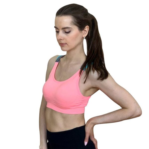 

yoga outfit women push up sports bra cross padded straps feminine running comfortable gym active underwear fitness workout top