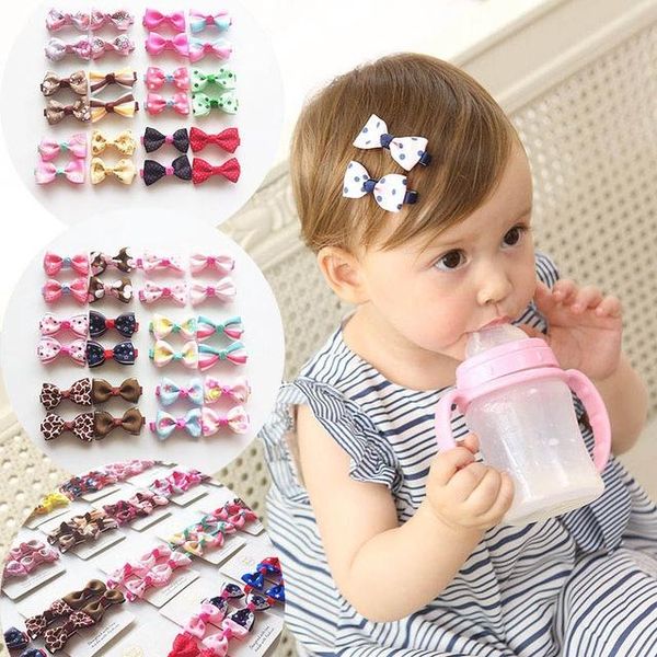 

hair accessories lovely baby girls print flower bow bb clips bohemian style headwear children cute cotton hairpins, Slivery;white