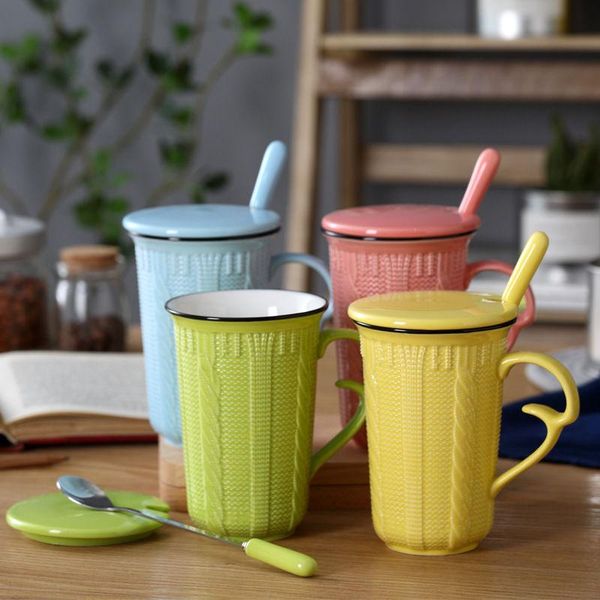 

mugs brief wool style coffee with lid spoon set water tea cups creative breakfast mark coffeeware drinkware