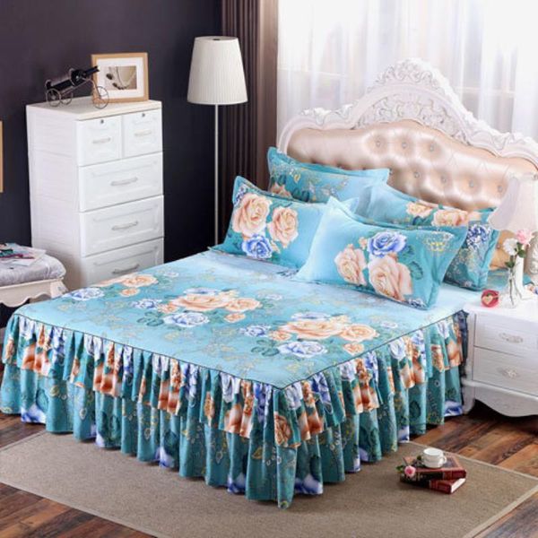

sheets & sets skin-friendly thin section bed skirt 3pcs/set (1bed + 2pcs case) sheet for king/queen textile bedding f0724