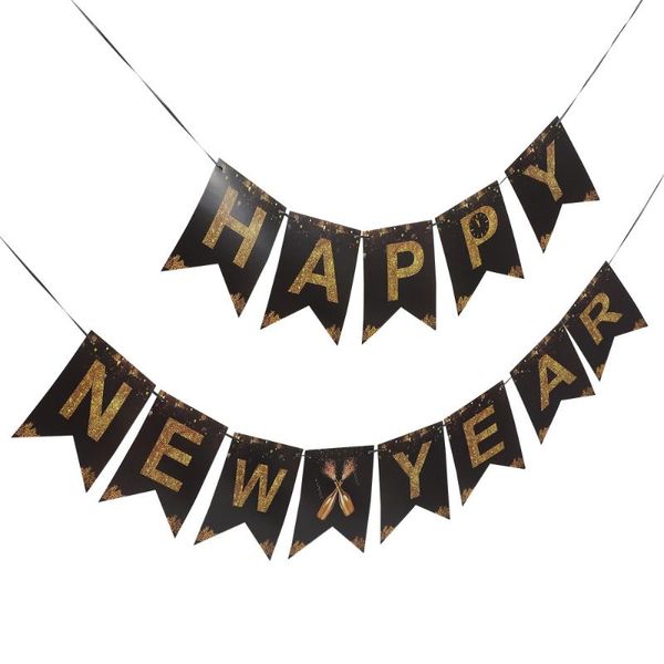 

party decoration 2pcs decorative banner year alphabet hanging layout prop