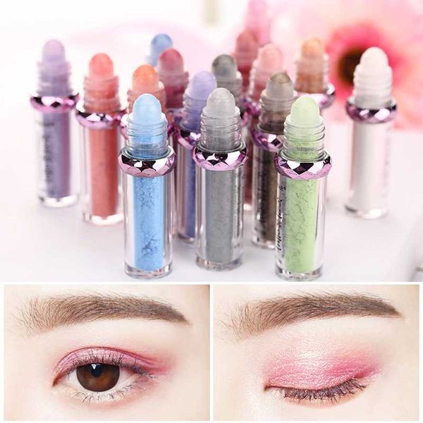 

private label 16 colors single eyeshadow palette roll-on cosmetics makeup pen shape glitter powder eye shadow