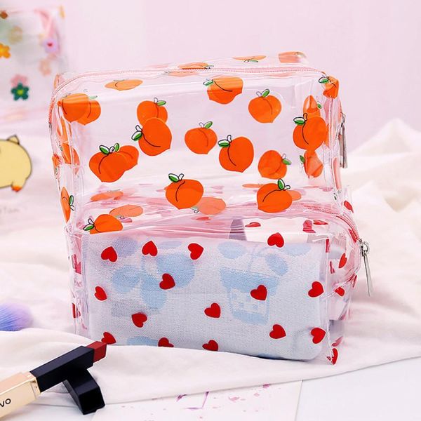 

cosmetic bags & cases women portab girl clear bag pvc transparent makeup for waterproof zipper beauty case travel toiletry