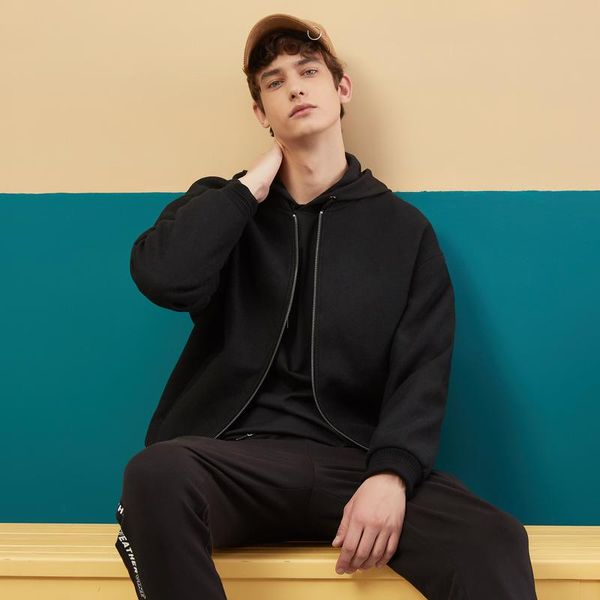 

men's jackets metersbonwe casual spring male fashion woolen jacket men baseball short outwear 239455, Black;brown