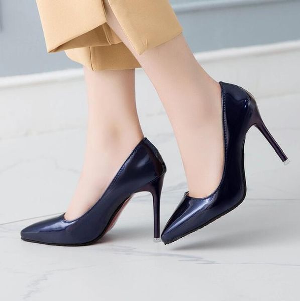 

dress shoes women high heels classic fashion female pumps office pointed toe thin heel lady elegant work, Black