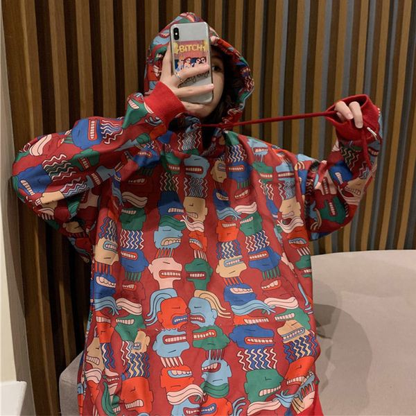 

women's hoodies & sweatshirts harajuku women printed long sleeve sweatshirt fall cute cartoon casual loose hoodie fashion streetw, Black