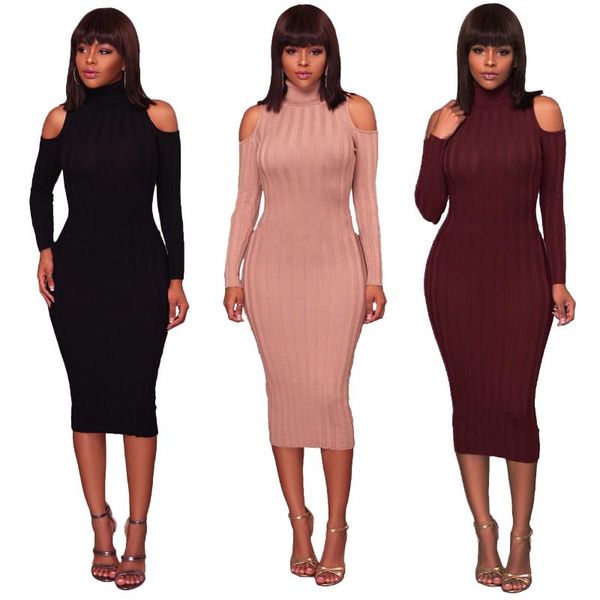 

casual dresses sweater dress european style woman bodycon knit vestido long sleeve, Black;gray