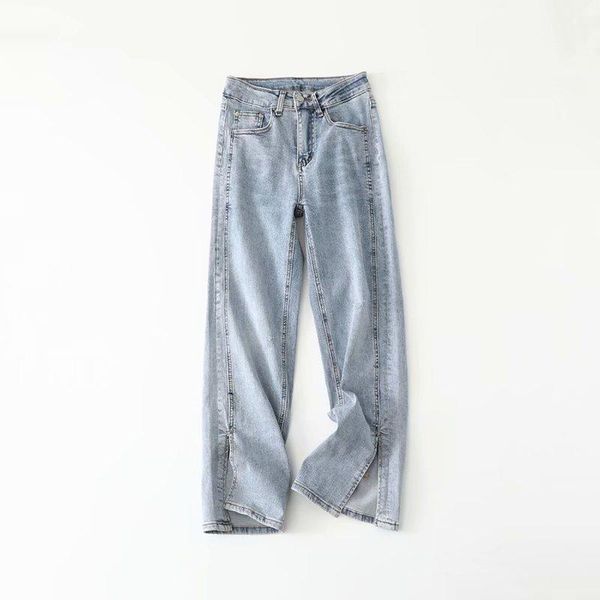 

women's jeans european and american 2021 summer casual straight pants dlzk587, Blue