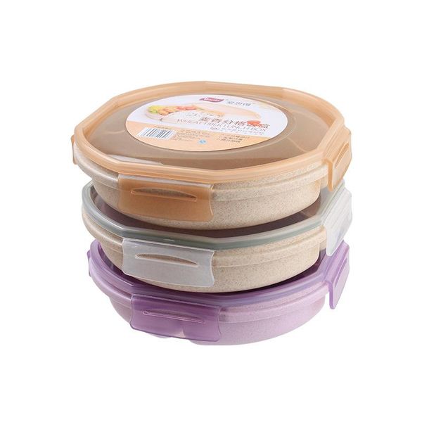 

dinnerware sets wheat straw lunch box with spoon creative divided round