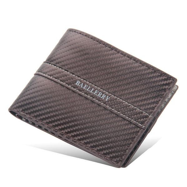 

wallets black/brown men wallet business short slim lozenge leather male purse solid color mens coin card holder money bags, Red;black