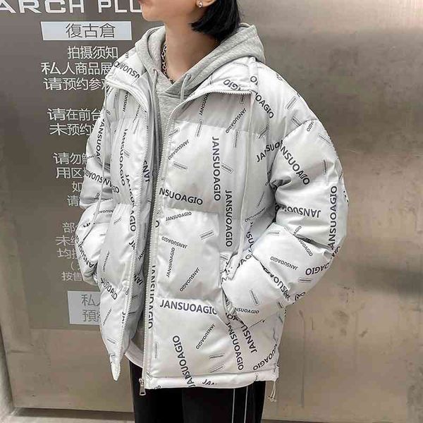 

2021 new down cotton jacket women's winter short small student bread stand collar women, Black