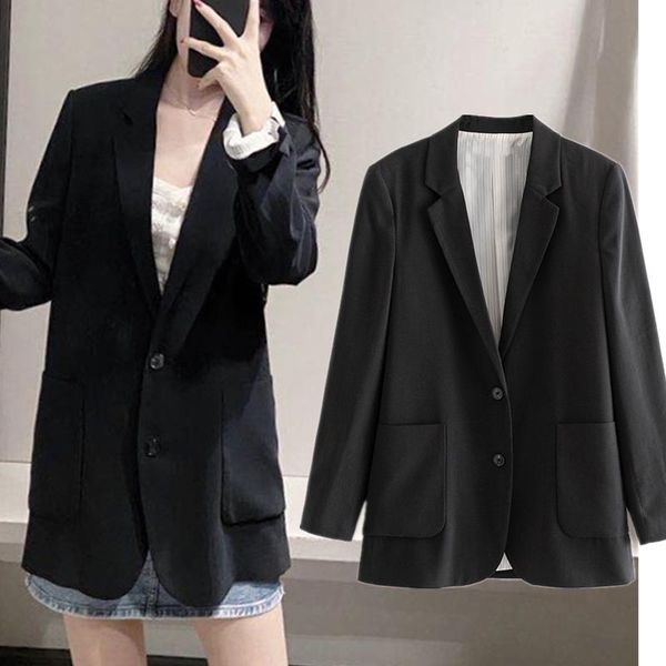 

withered ins fashion blogger vintage oversize england solid simple blazer feminino women mujer 2021 jackets women's suits & blazers, White;black