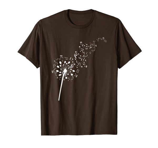 

cool vintage dandelion music notes graphic men women t shirt t-shirt, White;black