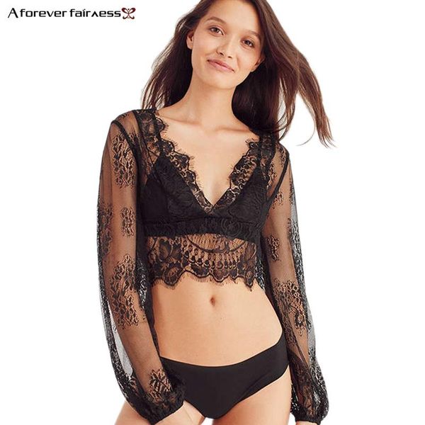 

women's blouses & shirts a forever 2021 fashion women lady lace shirt spaghetti strap beach sun-resistant hollow out perspective -682, White