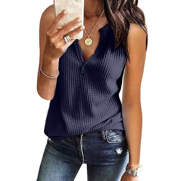 

women's blouses & shirts womens fashion casual solid blouse with v-neck sleeveless loose knit sling fitting tee, White