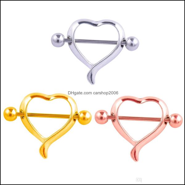 

rings body jewelryfake breast ring jewelry smooth peach heart semi-circar stainless steel nipple shield (sold for each piece or drop deliver, Silver
