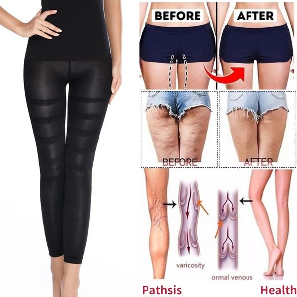 

shapewear anti cellulite compression leggings leg slimming body shaper high waist tummy control panties thigh sculpting slimmer women's, Black;white