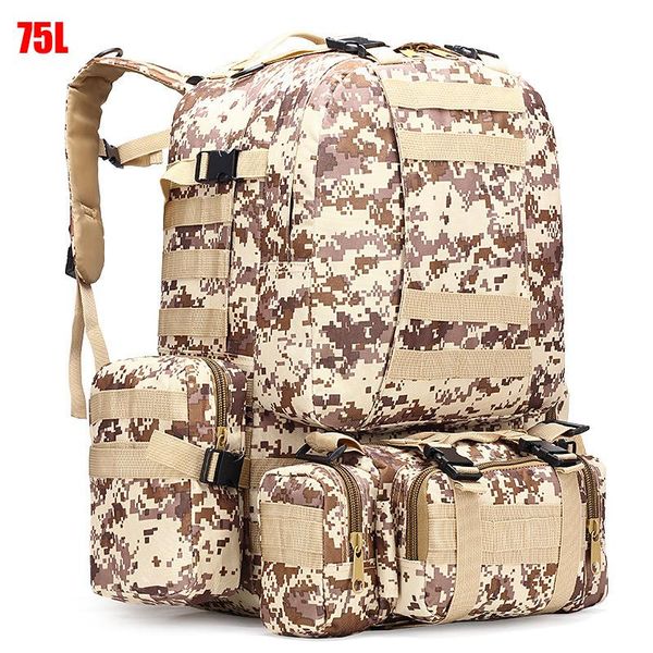 

backpack hiking bag wilderness survival mountaineering shoulder training camouflage 3d handbag large volume 75 litreslitres