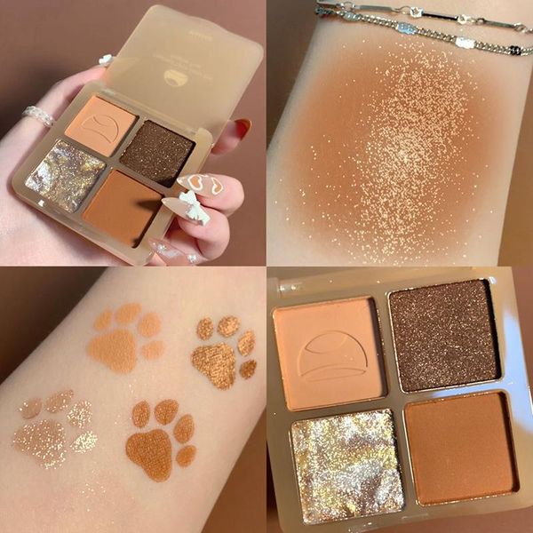 

eye shadow chestnut color eyeshadow palette 4 colors pearlescent matte film student eyes makeup earth shimmer