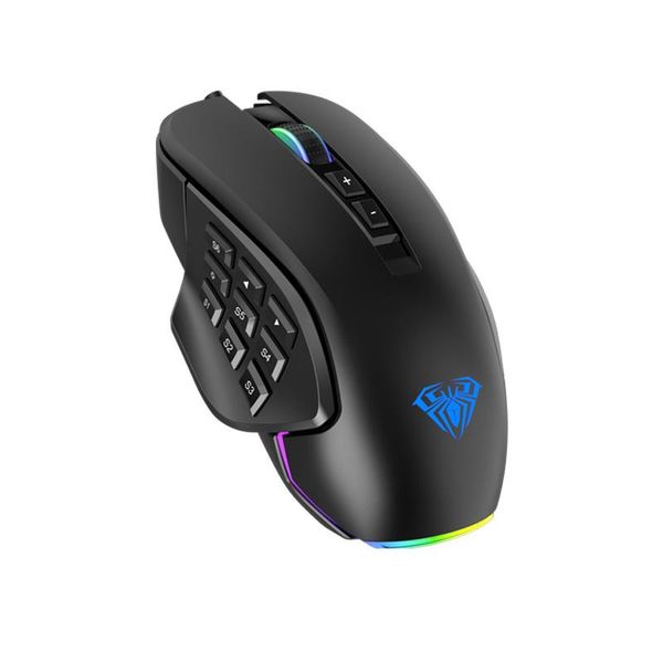 

mice aula rgb wired gaming mouse 10000 dpi side buttons macro programmable ergonomic 14 keys backlit gamer for lapdeskpc