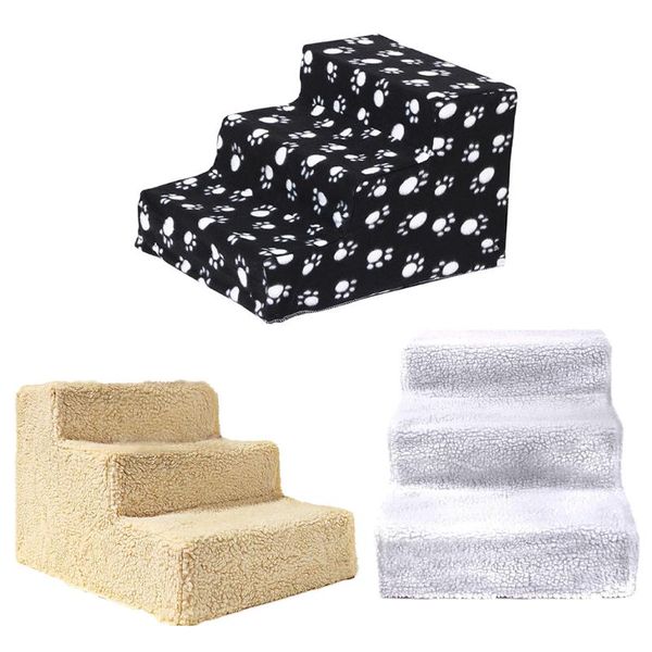 

pet steps stairs with plush cover foam for dogs and cats supplies - kennels & pens