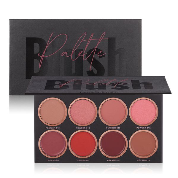 

langmanni 8 colors blush palette face cream concealer foundation powder waterproof lasting rouge natural peach blusher