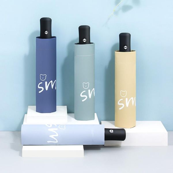 

umbrellas smile solid color women's automatic umbrella sunshade for female windproof portable folding large beach parasol cover