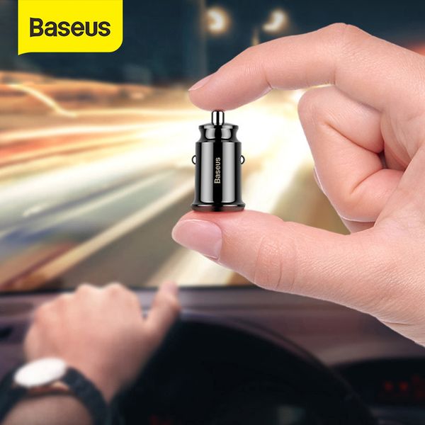 

baseus mini for mobile tablet gps 3.1a fast - dual usb phone charger adapter in car