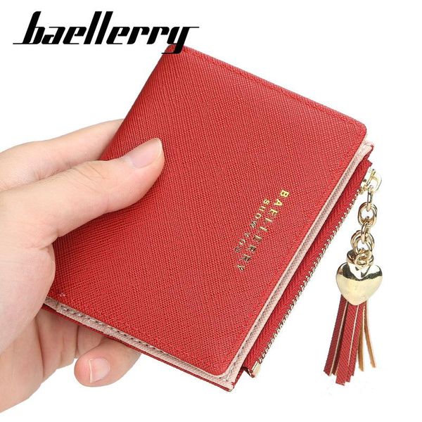 

wallets baellerry women luxury wallet money bag designer pu casual short ladies carteira feminina purse, Red;black