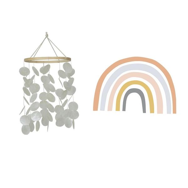 

wall stickers shell wind chime room decoration with nordic love rainbow