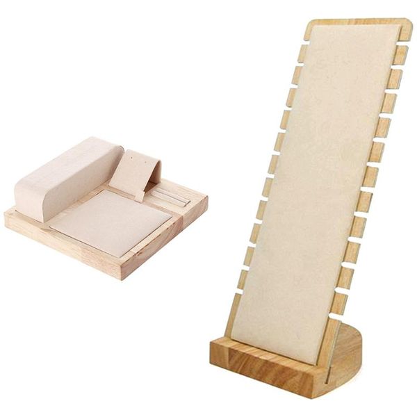 

jewelry pouches, bags 2 pcs necklace stand display stand, 10 x 26cm & 15 5cm, Pink;blue