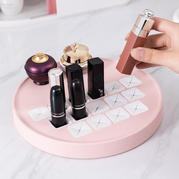 

storage boxes & bins multi-cell silicone lipstick box deskcosmetic rack eyebrow pencil finishing makeup brush