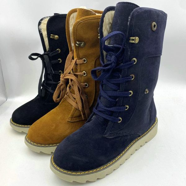 

boots 2021 women's casual snow ankle ladies warm women winter shoes plush platform booties botas mujer size 35-43, Black