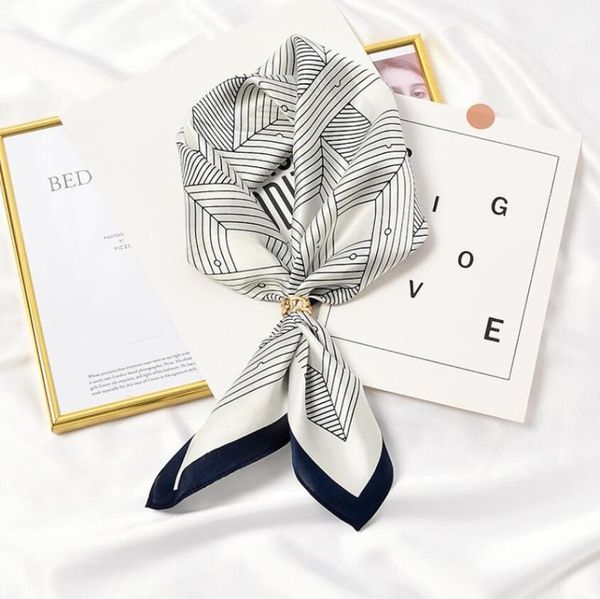 

scarves women multifunction silk square scarf hairband foulard neckerchief abstract space bandana lady fashion kerchief 2021, Blue;gray
