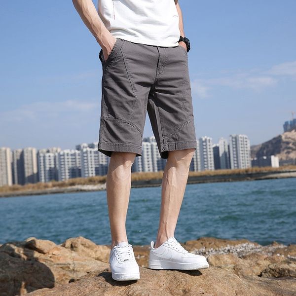 

casual shorts 2021 summer korean trend stitching men's straight capris jeans sports teenagers, White;black