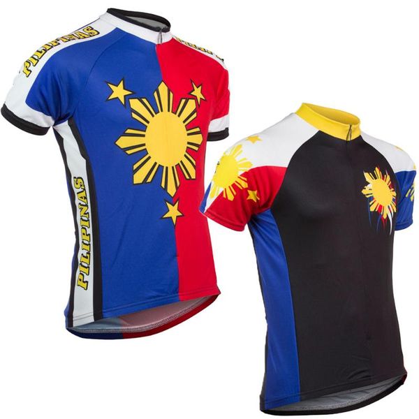 

team philippines cycling jersey short sleeve clothing race road bike shirts mountain bicycle mtb maillot racing jackets, Black;red