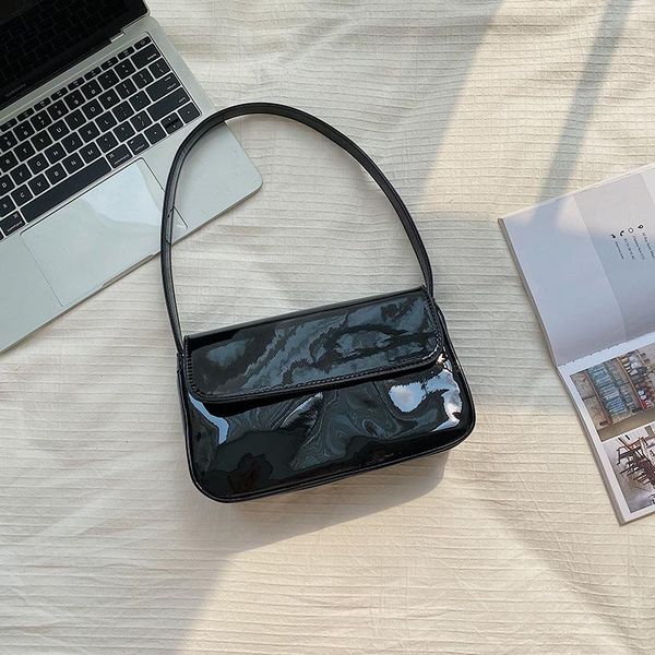 

shoulder bags 2021 fashion casual women high-quality patent leather bright underarm bag designer brand handbags bolsa feminina